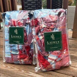 NWT pair of Ralph Lauren Spinnaker Beach House ruffles STD Shams